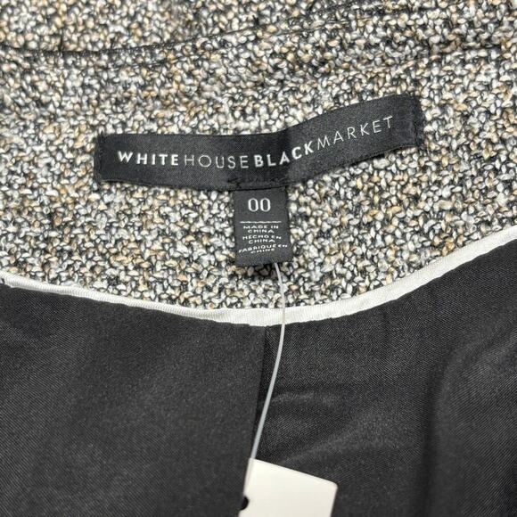 NWT WHBM‎ Belle Tweed Moto Jacket Black White Size 00 - Picture 10 of 13